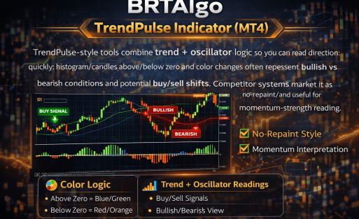 BRTAlgo TrendPulse Indicator (MT4) - Brtalgo MT4 trading tool by BRT Algo