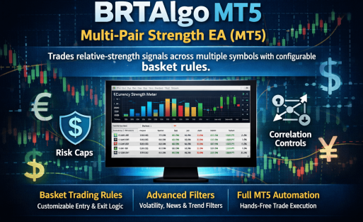 BRTAlgo MT5 Multi‑Pair Strength EA (MT5) - Brtalgo MT5 trading tool by BRT Algo